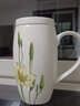 后海700ML大容量马克杯带盖骨瓷喝水杯子办公室茶杯女陶瓷水杯有盖的 腰鼓杯-水百合黄[700ML可微波] 实拍图