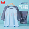 猫人儿童睡衣男童家居服纯棉七分袖夏季薄款空调服家居服套装 蓝160 实拍图