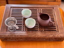 HAOMINGTIAN高档实木茶盘 大号鸡翅木茶托功夫茶具抽屉式排水茶台博古小茶盘家用小茶海 鸡翅小号博古39x26x7 实拍图