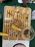 功夫玻璃茶具套装家用一体电陶炉煮茶器茶盘整套茶台三合一养生花茶壶烧水壶加厚耐热泡茶壶 悦(一体炉盘/白)进水壶+8头(金把直觉)+六色把 实拍图