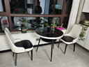 靓威（LW） 办公洽谈桌椅组合圆形店铺接待桌小圆桌休息区桌椅阳台 一桌两椅（软包椅） 实拍图