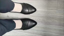 品牌断码真皮单鞋女2026年春季新款中跟高跟妈妈鞋软皮工作鞋 黑色5厘米 38 实拍图