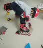 拓呈溜冰鞋儿童成人男女童小孩旱冰鞋滑冰鞋轮滑鞋直排轮初学者 红色【闪光】+护具头盔+配件 S 小码建议26-31码拍【可穿至32码】 实拍图