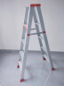 链工 铝合金人字梯加厚折叠梯子双侧梯工程梯 装修脚架梯2.5米高红加厚加固款. 实拍图
