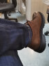 零度Zero男士皮鞋春季新品时尚宽脚大头鞋商务办公休闲工装鞋子 暗棕 43 偏大一码 实拍图