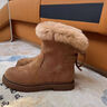 达芙妮厚底雪地靴女秋冬2025新款保暖棉鞋加绒毛毛鞋百搭厚底防滑短靴女 栗色 37 实拍图