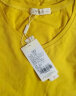 艾路丝婷夏装新款T恤女短袖上衣韩版修身体恤TX3560 黄色V领 XL 实拍图