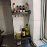 水天一方厨房调料置物架壁挂免打孔多功能调料盒收纳架厨具用具大全 枪灰3格双层【勺子*3+太空铝】 实拍图