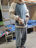 迪莉雅珊瑚绒情侣睡衣女冬季卡通学生可爱法兰绒睡衣秋天加绒加厚家居服 91109 XL 男 实拍图