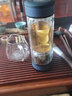 茶之恋茶水分离杯双层高档办公防烫玻璃泡茶杯男女士便携车载礼品水杯子 至臻版-硅胶蓝色 360ml 实拍图
