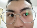 跃光近视眼镜框男纯钛防蓝光辐射眼镜女配眼镜有度数金丝边多边形眼镜 镜架+1.56变灰色镜片（0-400度） 实拍图