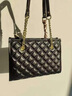CLEVER & KETCH包包女包大容量托特包通勤大包女士单肩包菱格链条手提包生日礼物 黑色 实拍图