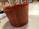 木桶坊 泡脚桶木桶泡脚盆家用足浴盆实木足浴桶老人洗脚桶木盆足疗桶 轻原木37直径 26cm 高-无木结+盖子 实拍图