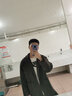 秋冬款风衣男毛呢大衣中长款韩版潮流加厚宽松大码青少年帅气男士呢子外套 灰色 L（尺码偏大） 实拍图