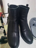 卡澜珊牛皮短靴女2025秋冬新款女鞋加绒加厚棉鞋粗跟马丁靴皮鞋软底女靴 黑色 7276 加绒 （真皮） 38 实拍图
