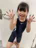 美津浓（MIZUNO）儿童游泳衣女专业竞速训练学生连体五分长裤速干泳装A1404黑130 实拍图