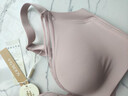 SOERU素芮内衣女小胸聚拢无钢圈无痕调整型文胸女士胸罩加厚一片式透气舒适 可可粉 上薄下厚/2CM厚杯 75A 实拍图
