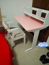 麒年轩 北欧实木书桌家用小户型办公桌学习桌简约书柜组合课桌小学生实木作业桌椅套装写字桌笔记本电脑桌子 粉色 1米书桌+书架+椅子 实拍图