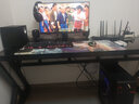 哆咔 简约现代 电脑桌台式钢化玻璃书桌学生学习桌子写字网红主播桌子 黑+黑（店长推荐加固款 160*60*75 实拍图
