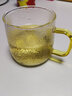 左茗右器玻璃水杯家用早餐牛奶杯男女办公泡花茶杯子带把马克啤酒杯咖啡杯 锤纹杯400ml-墨绿 实拍图