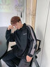 BJHG不计后果秋环保麂皮绒夹克男潮牌反光条撞色拼接休闲宽松运动外套 黑色（尺码偏大，建议拍小一码） L L（170-190斤） 实拍图