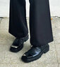 幻象者原创设计厚底增高方头皮鞋男休闲低帮真皮德比鞋夏季男士高端皮鞋 黑色 41 实拍图