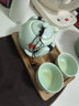 页川百世（YeChuan Best）旅行功夫整套茶具车载户外便携快客杯陶瓷茶具商务送礼佳品 粉青一壶二杯+茶盘+手提袋 实拍图