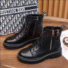 柯思娜妮真皮马丁靴女鞋子2025新款英伦风短靴增高女靴粗跟加绒女士靴子潮 黑色加绒 35 实拍图