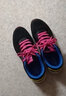 361°女鞋运动鞋春季新款跑步鞋皮面防水女士气垫缓震耐磨户外休闲鞋子 黑色/杜鹃粉（革面） 38 实拍图