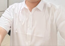 席臣大码短袖衬衫男加肥大号商务正装薄款免烫宽松纯色竹纤维弹力衬衣 白色 4XL/45（200-220斤） 晒单实拍图