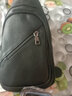 左森男士胸包男真皮潮流头层牛皮腰包软皮背包休闲上包手机运动小包 黑色（头层牛皮） 实拍图