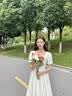 麦斯贝思白色礼服女宴会晚礼服订婚连衣裙日常可穿领证登记小白裙小个子夏 白色 XS 建议75-85斤 实拍图