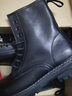 井迈牛皮马丁靴男高帮皮鞋男靴中帮工装靴秋冬季加绒增高黑色机车靴子 黑色高帮哑光【四季款】 44 码（=运动鞋45） 实拍图