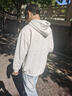 棉致重磅连帽卫衣男士秋冬季新款高街潮流宽松韩系学生上衣帽衫加绒 白灰色【纯色不加绒高品质25】 L 110-125斤 实拍图