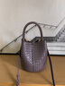 viney斜挎包包女包牛皮水桶包编织包大容量生日新年礼物送女友老婆 【香芋紫】实用高档洋气手提包 百搭通勤时尚中年妈妈包 实拍图