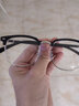 狮旅 半框眼镜理工男复古黑防蓝光斯文商务痞帅平光护眼睛无度数女 亮黑银框 双眼1.56左右250度 实拍图