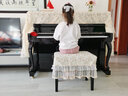桃夫人清晰田园钢琴半罩防尘保护套立式通用钢琴罩半披高档韩式蕾丝绣花 金玫瑰咖色半罩 通用钢琴罩+单人凳罩 实拍图