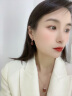 唐后（TH）红玛瑙耳环女新中式轻奢宝石耳钉925银小众耳坠送生日节日礼物 玫瑰金色红玛瑙耳环 实拍图