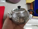 CS中国白银 银茶壶银杯子足银999茶具手工浮雕银酒杯送长辈生日礼物 百福套装（1壶3杯）约300g±10g 实拍图
