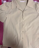 范思蓝恩23FS12179法式短袖衬衫女设计感小众夏季职业面试衬衣 椰奶白 XL 实拍图