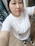 对白索罗娜凉感花朵印花T恤女夏季2024新款宽松休闲文艺短袖上衣 芡实白 170/XL 晒单实拍图