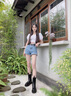柯思娜妮短靴女2024秋季新款增高靴子女士中筒靴厚底马丁靴英伦风烟筒女靴 黑色高筒单里 37 实拍图