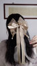 欧阳先生超仙的大蝴蝶结发饰2026新款气质发夹女后脑勺感弹簧夹子头饰 大蝴蝶结飘带弹簧夹-卡其A23-308 实拍图
