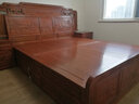 唐司 红木家具非洲花梨（学名：刺猬紫檀）床实木 大床 婚床 国色天香双人床组合 实拍图