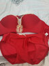 三芝行香港潮牌红色本命年红文胸套装女性感小胸聚拢结婚内衣女胸罩 大红色（套装） 38/85A 实拍图