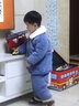 HELLOLUOBO冬季儿童睡衣加厚加绒男童女童珊瑚绒小孩保暖男孩宝宝家居服套装 薄荷绿戴帽【三层夹棉加厚款】 110码（105-115cm） 实拍图