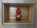 悦灵美 家居饰品摆件 景德镇陶瓷器中国红花瓶 中式客厅酒柜装饰品摆设 红牡丹葫芦瓶-配底座 实拍图