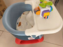 日康婴儿餐椅家用餐桌椅宝宝叫叫椅座椅吃饭坐椅儿童靠背小椅子 【发声椅带餐盘】软座-天空蓝 实拍图