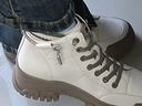奥康官方女鞋 秋季新款时尚潮流工装鞋户外潮酷休闲鞋女商场同款 米白/卡其 36 实拍图