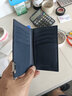 WILLIAMPOLO英皇保罗迷你小卡包男超薄牛皮竖款钱包驾驶证行情人节礼物送男友 蓝色十字纹 实拍图